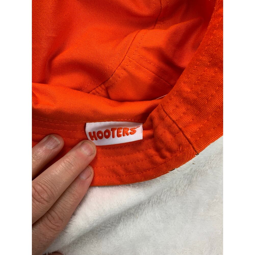 Hooters Owl Print Orange Bucket Hat Adult Unisex Retro Festival Fisherman Cap - Picture 4 of 5